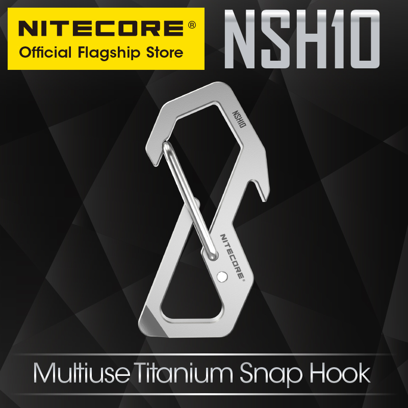 Edc Carry Kit - NITECORE NSH10 Multiuse Titanium Karabijnhaak 3-in-1