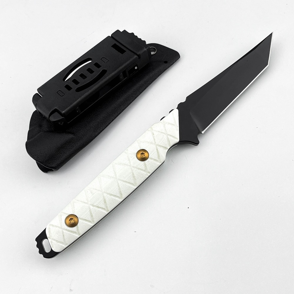 Edc Carry Fixed Blade Knife - Nieuw vaststaand mes met wit G10
