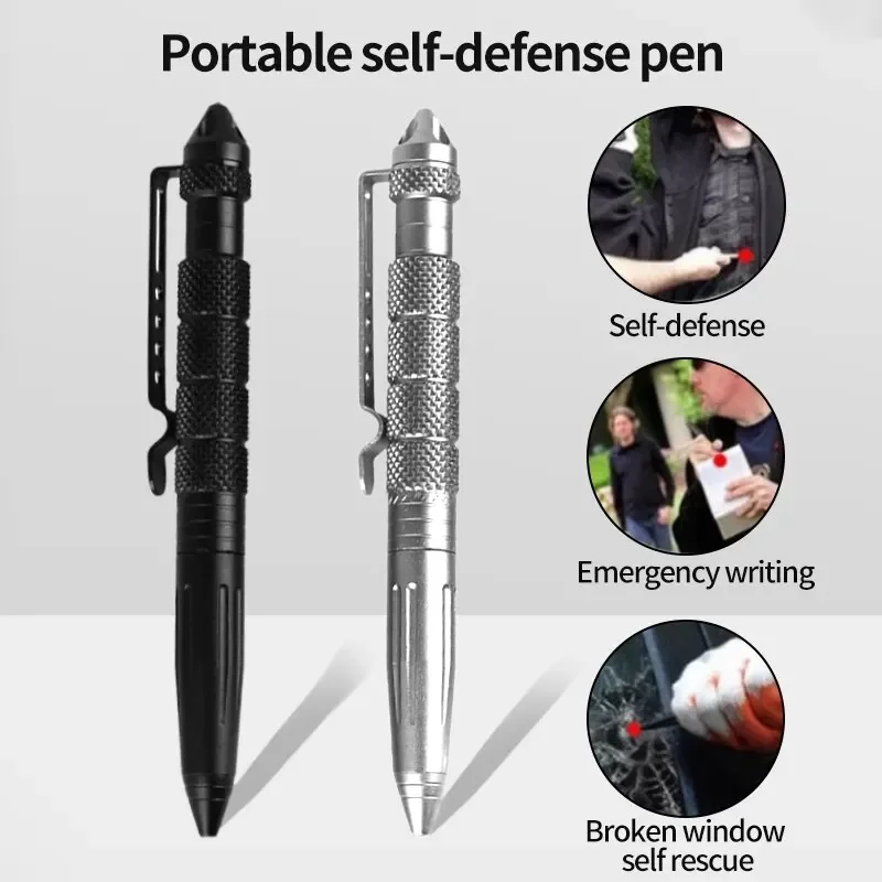 Pen Tactical Glass - Multifunctionele tactische pen van wolfraamstaal, glasbreker,