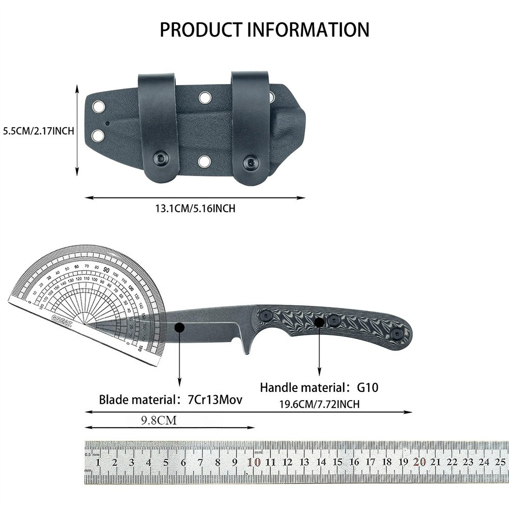 Full Tang Vaste mesmessen 7Cr1 - Edc Carry Fixed Blade Knife recensie en prijs
