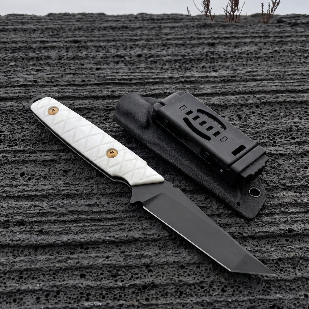 Nieuw vaststaand mes met wit G - Edc Carry Fixed Blade Knife recensie en prijs
